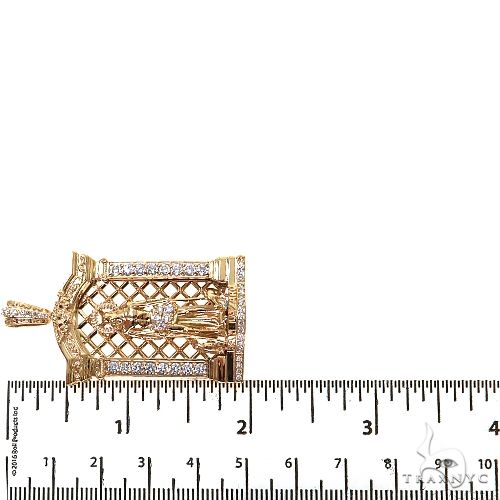 Small St. Lazarus Diamond Pendant 68912 | TraxNYC