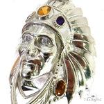 .925 Silver Tribal Indian Head Pendant 68967 - Image 3