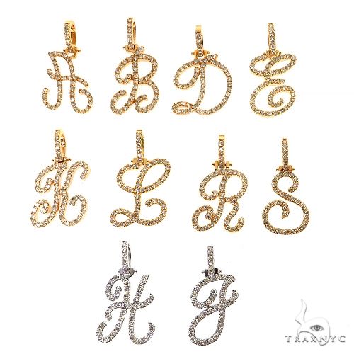 Small Diamond Script Letter Charm 68995 - Image 6