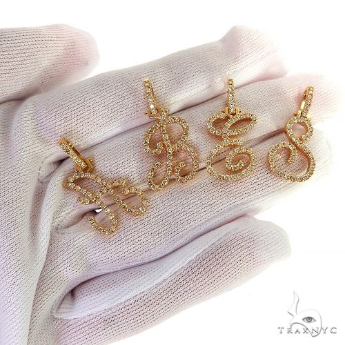 Small Diamond Script Letter Charm 68995 - Image 7