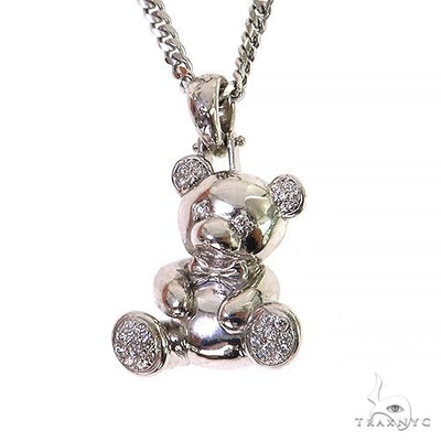 Trax Teddy Bear Diamond Pendant .925 Silver Set