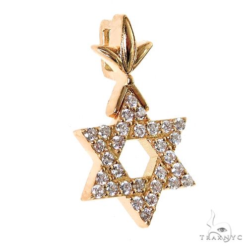 18K Gold Star Of David Diamond Pendant Mini, photo 2 of 8