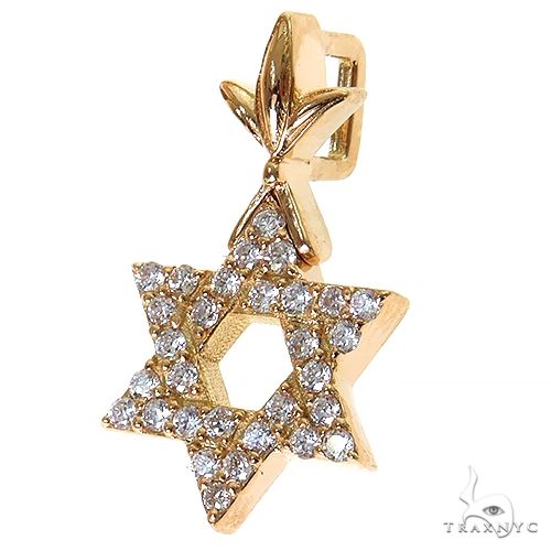 18K Gold Star Of David Diamond Pendant Mini, photo 3 of 8