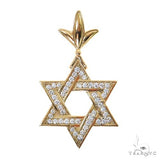 18K Gold Star Of David Diamond Pendant Large 69556