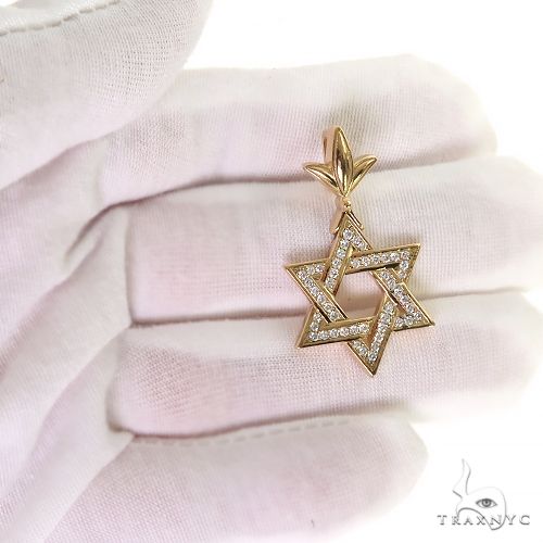 Star Of David Diamond Pendant Large 69556 - Image 7