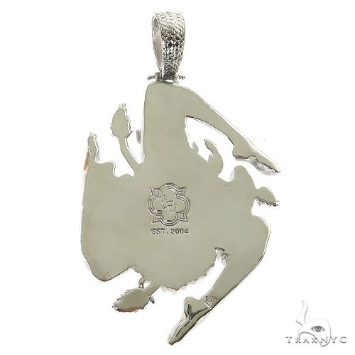 .925 Silver Sicilian Flag With Medusa Face Pendant 69558 - Image 5