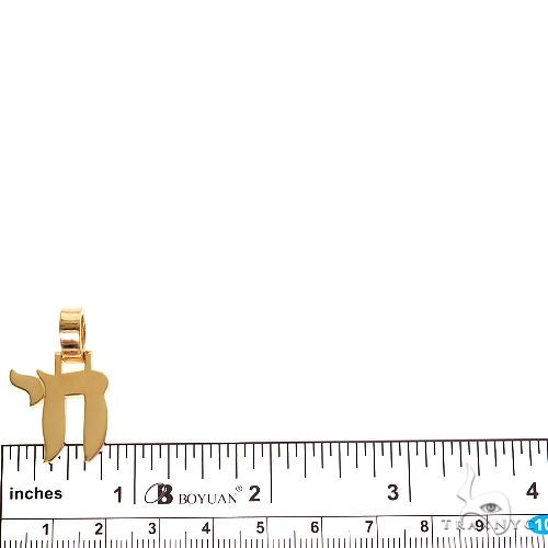 18K Gold Chai Pendant 69583 - Image 5