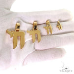 18K Gold Chai Pendant Mini 69587 - Image 6