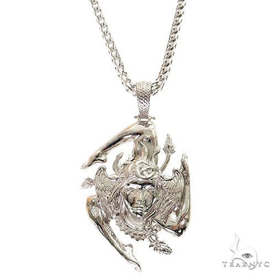 .925 Silver Sicilian Flag With Medusa Face Pendant Set 69596 - Image 1
