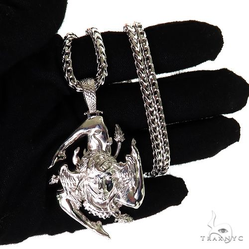 .925 Silver Sicilian Flag With Medusa Face Pendant Set 69596 - Image 9
