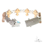 Baguette Diamond Fleur De Lis Cross Bracelet 69703 - Image 2