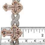 Baguette Diamond Fleur De Lis Cross Bracelet 69703 - Image 6