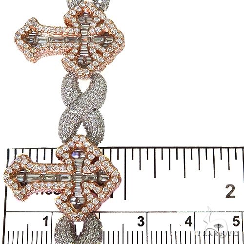 Baguette Diamond Fleur De Lis Cross Bracelet 69703 - Image 6