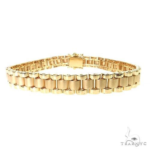 14k Yellow Gold Solid Hand Made Fancy Bracelet 9.7mm 9 inches 69724 - Image 1
