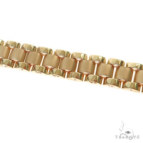 14k Yellow Gold Solid Hand Made Fancy Bracelet 9.7mm 9 inches 69724 - Image 2