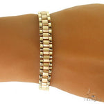 14k Yellow Gold Solid Hand Made Fancy Bracelet 9.7mm 9 inches 69724 - Image 4