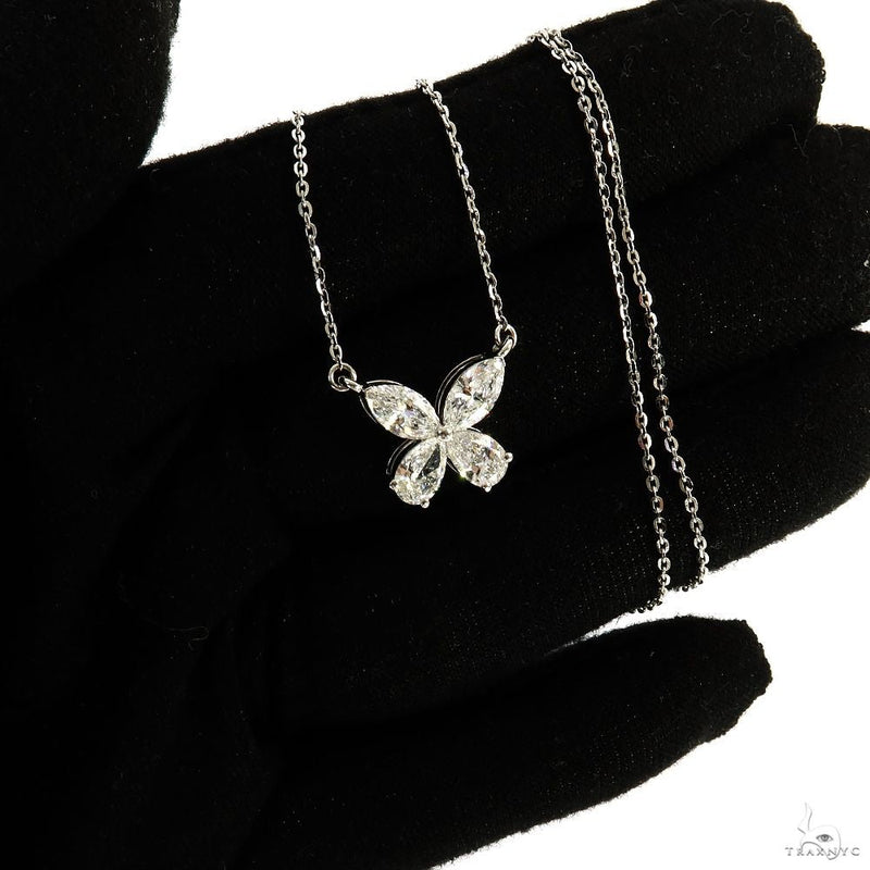 14K Gold Diamond Butterfly Necklace (Lab), photo 8 of 8