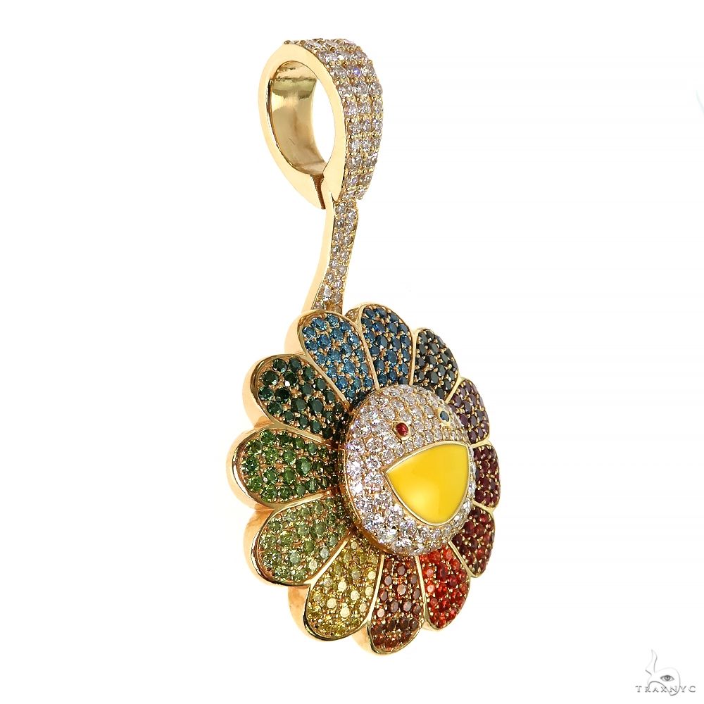 14K Gold Custom Spinning Murakami Flower Pendant | TraxNYC