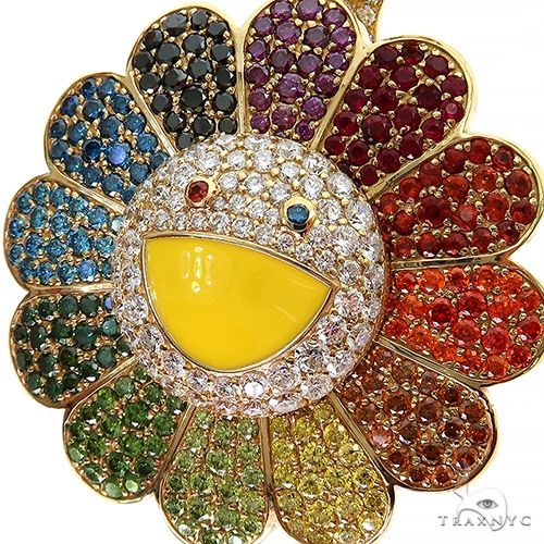 Custom Made Spinning Murakami Flower Pendant 69830 | TraxNYC