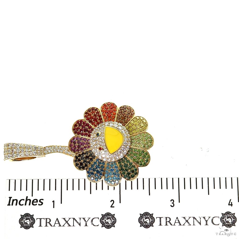 14K Gold Custom Spinning Murakami Flower Pendant | TraxNYC