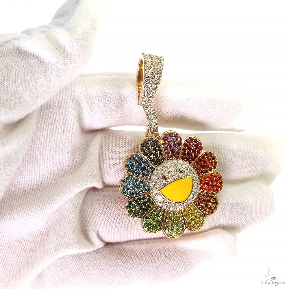 Custom Made Spinning Murakami Flower Pendant 69830 | TraxNYC