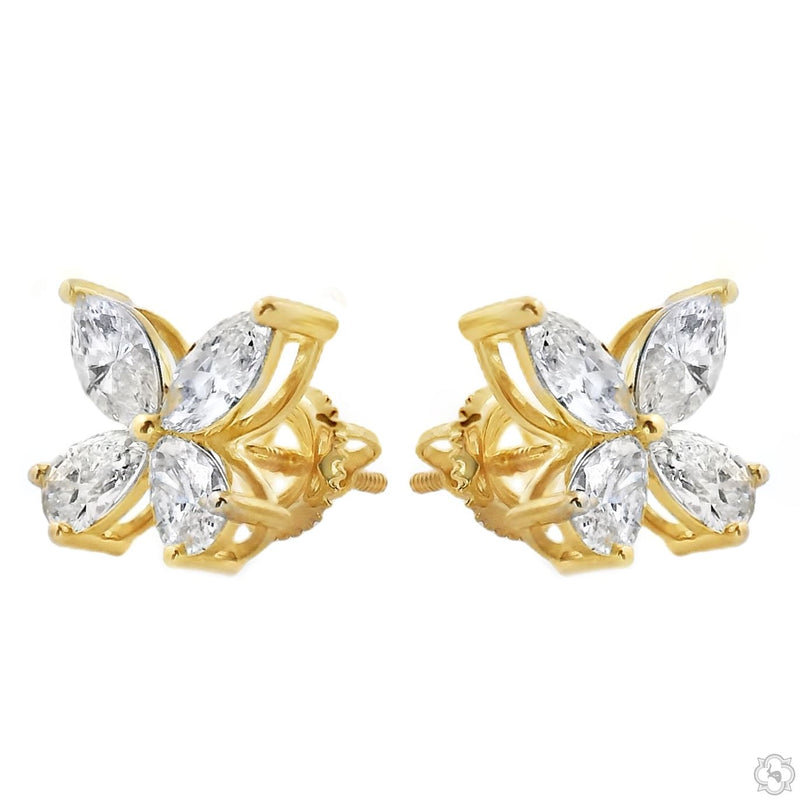 14K Gold Diamond Butterfly Earrings (Lab), photo 13 of 16