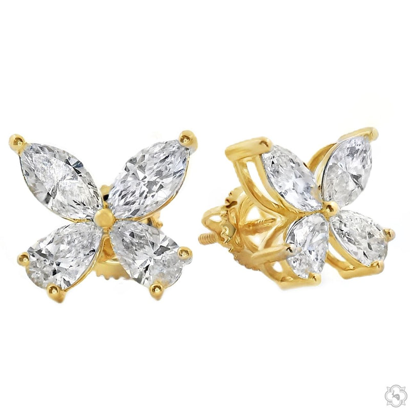 14K Gold Diamond Butterfly Earrings (Lab), photo 15 of 16