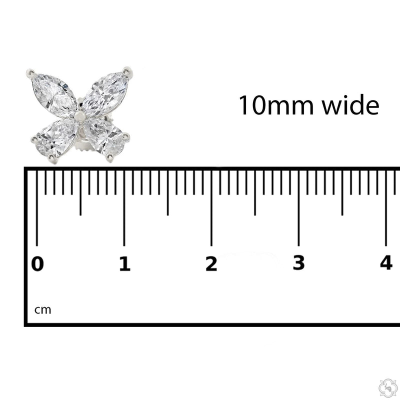14K Gold Diamond Butterfly Earrings (Lab), photo 12 of 16