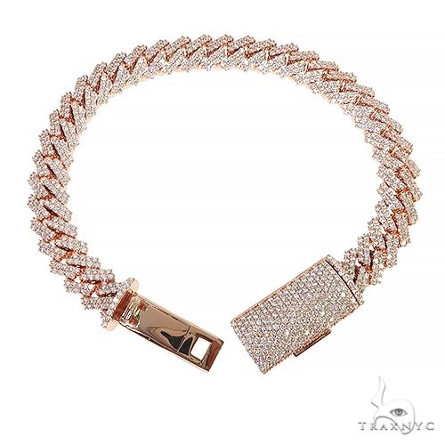 2 Row Prong Set Diamond Cuban Bracelet 69871 - Image 3