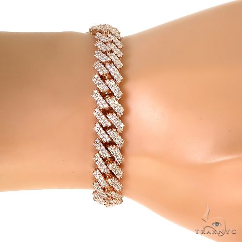 14K Gold 2 Row Prong Set Lab-Grown Diamond Cuban Bracelet, photo 5 of 7