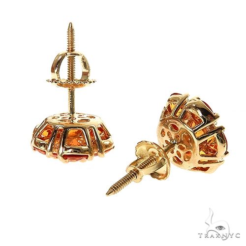 14K Gold Sunset Flower Earrings Large, photo 3 of 4