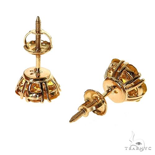 14K Gold Sunshine Sparkle Flower Earrings Small, photo 3 of 4