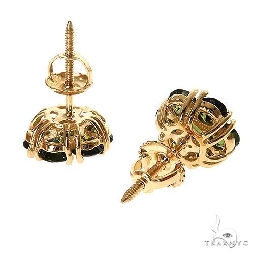 14K Gold Forest Garden Flower Earrings Small, photo 3 of 4