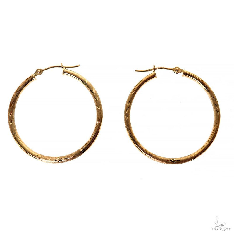 14K Gold Hoop Earrings 30mm 69909 - Image 3