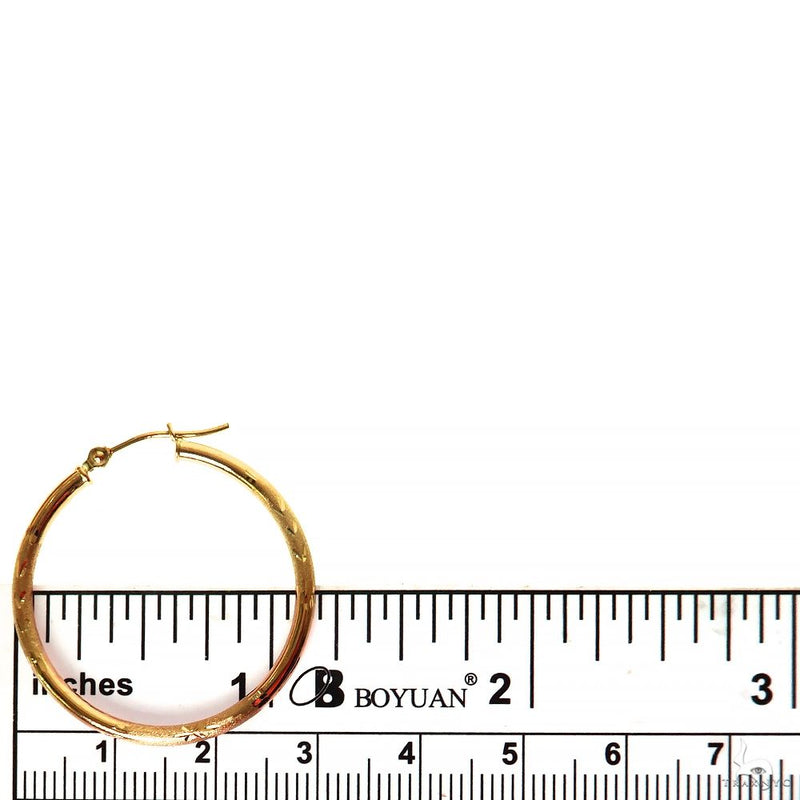 14K Gold Hoop Earrings 30mm 69909 - Image 4