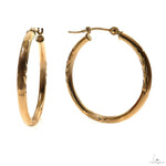 14K Gold Hoop Earrings 25mm 69910 - Image 2