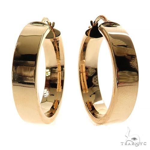 14K Gold Hoop Earrings 25.5mm 69911 - Image 1