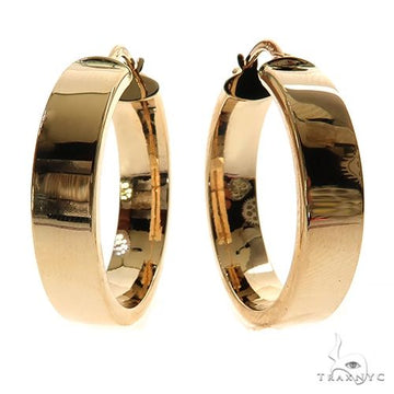 14k yellow gold tube hoop earrings, 25.5mm diameter, front-facing pair view