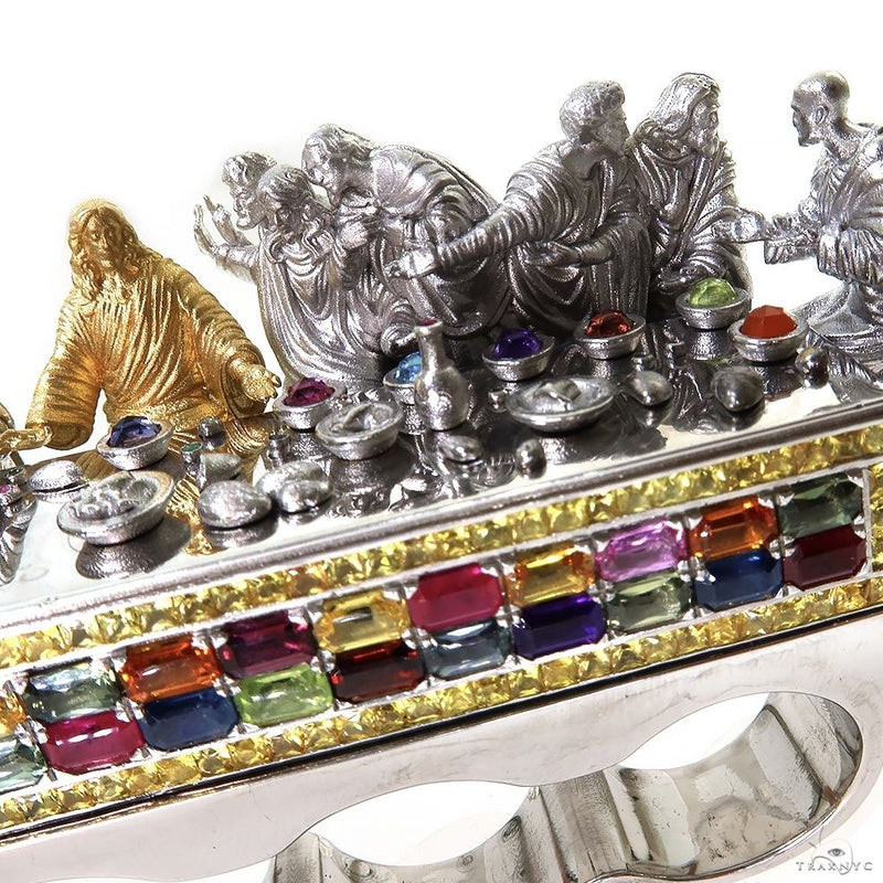 Gemstone Feast The Last Supper 4 Finger Ring 69921 - Image 6