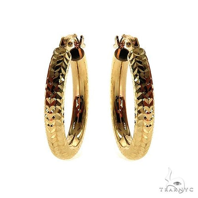 14K Gold Hoop Earrings 17mm 69922 - Image 1