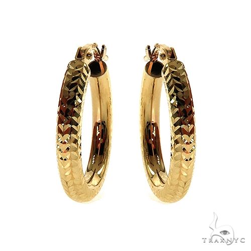 14K Gold Hoop Earrings 17mm 69922 - Image 1