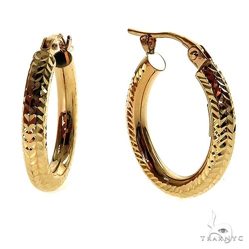 14K Gold Hoop Earrings 17mm 69922 - Image 2