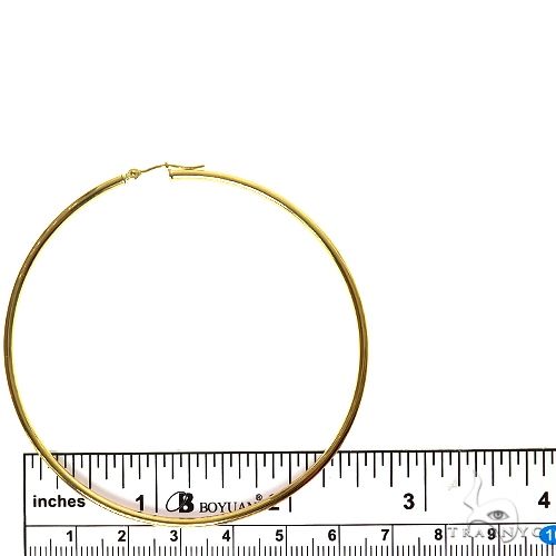 14K Gold Hoop Earrings 70mm 69924 - Image 4