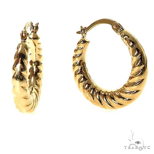 14K Gold Hoop Earrings 22mm 69925 - Image 2