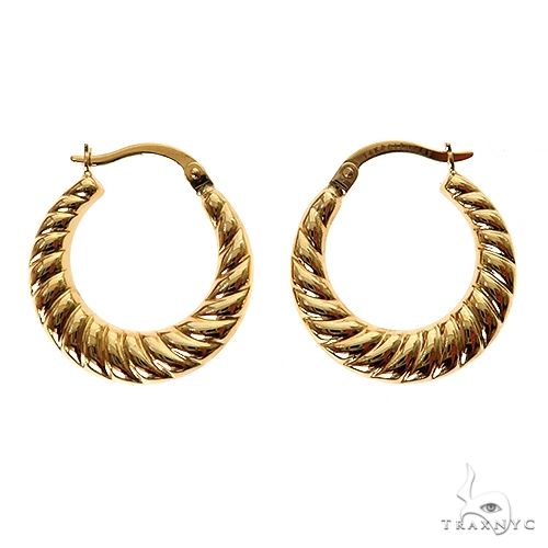 14K Gold Hoop Earrings 22mm 69925 - Image 3