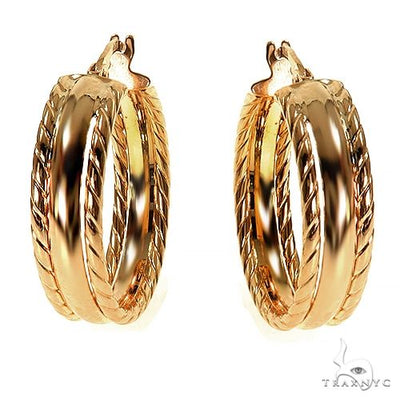 14K Gold Hoop Earrings 23mm 69926 - Image 1
