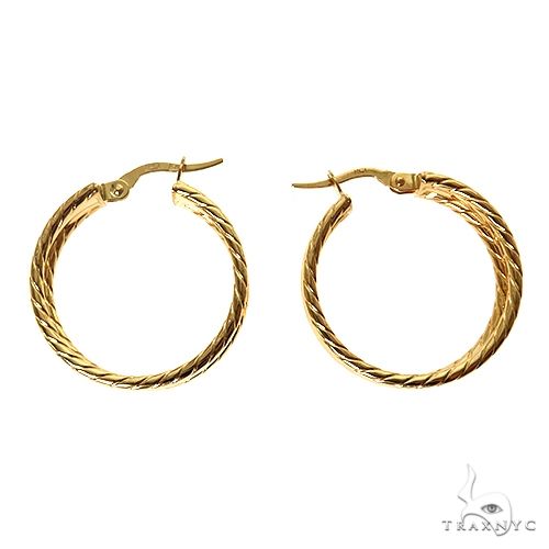14K Gold Hoop Earrings 23mm 69926 - Image 3
