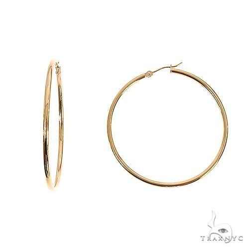 14K Gold Hoop Earrings 55mm 69927 - Image 2