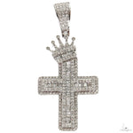Baguette Diamond Crown Cross Pendant 69950 - Image 1