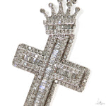 Baguette Diamond Crown Cross Pendant 69950 - Image 3